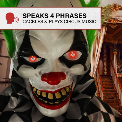 Haunted Hill Farm Life-Size Animatronic Clown (HHCLOWN-7FLSA)