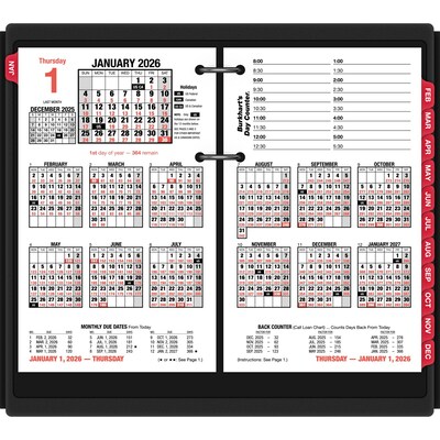 2026 AT-A-GLANCE Burkhart's Day Counter 7.5" x 4.5" Daily Calendar Refill Pages, White/Black (E712-50-26)