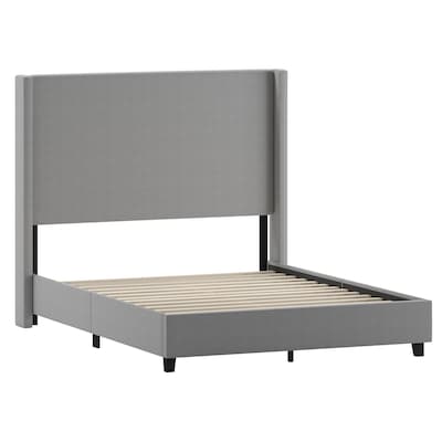 Flash Furniture Quinn Gray Upholstered Platform Bed with Headboard, Queen (YK1077GYQ)