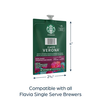 Starbucks Caffe Verona Coffee Flavia Freshpacks, Dark Roast, 76/Carton (MDR01039)