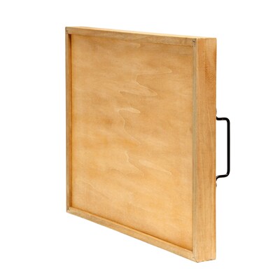 Elegant Designs "Hello Fall" Decorative Wood Serving Tray w/ Handles, 15.50" x 12", Natural Wood (HG2000-NHF)