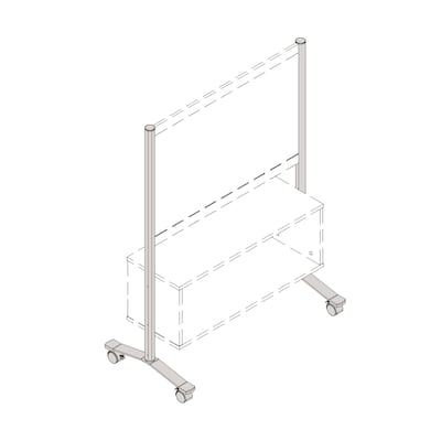 Lorell Adaptable Panel Legs for 50"H Configuration, Silver (LLR90272)
