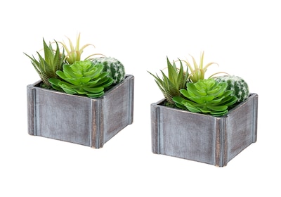 Monarch Specialties Inc. 8 Artificial Succulent Plant in Pot, 2/Set (I 9370)