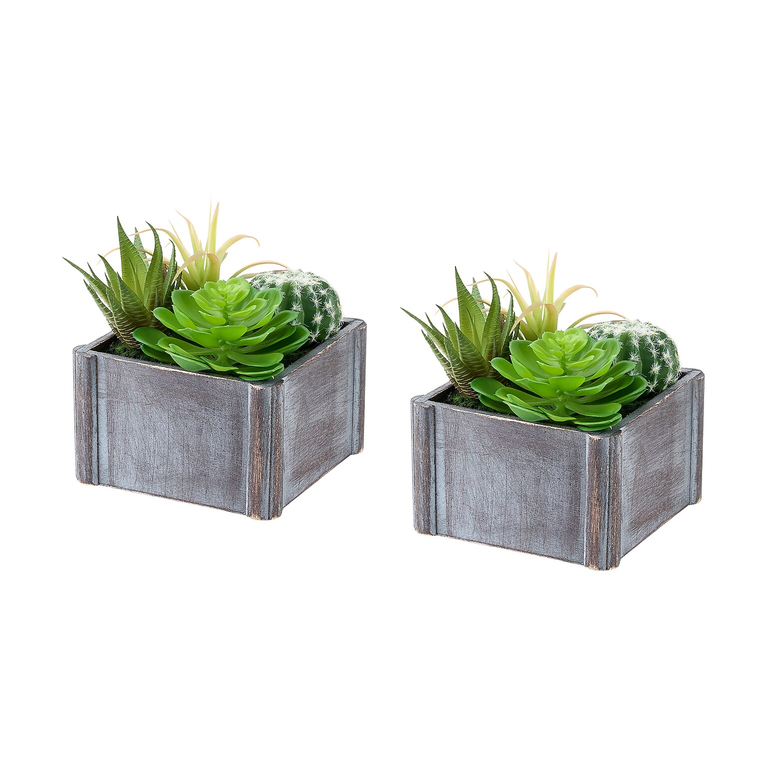 Monarch Specialties Inc. 8 Artificial Succulent Plant in Pot, 2/Set (I 9370)