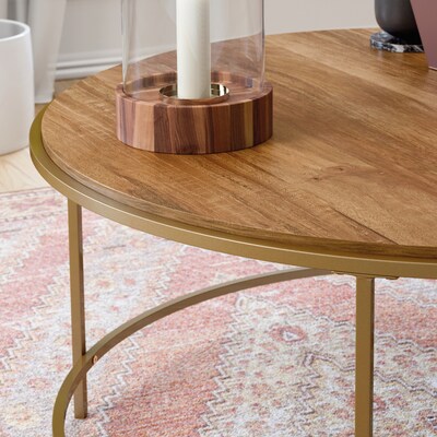 Sauder International Lux 36"Dia Round Coffee Table, Sindoori Mango (428214)