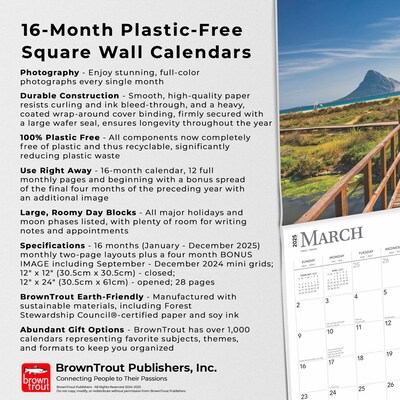 2025 BrownTrout Beaches 12" x 12" Monthly Square Wall Calendar (9781975476601)