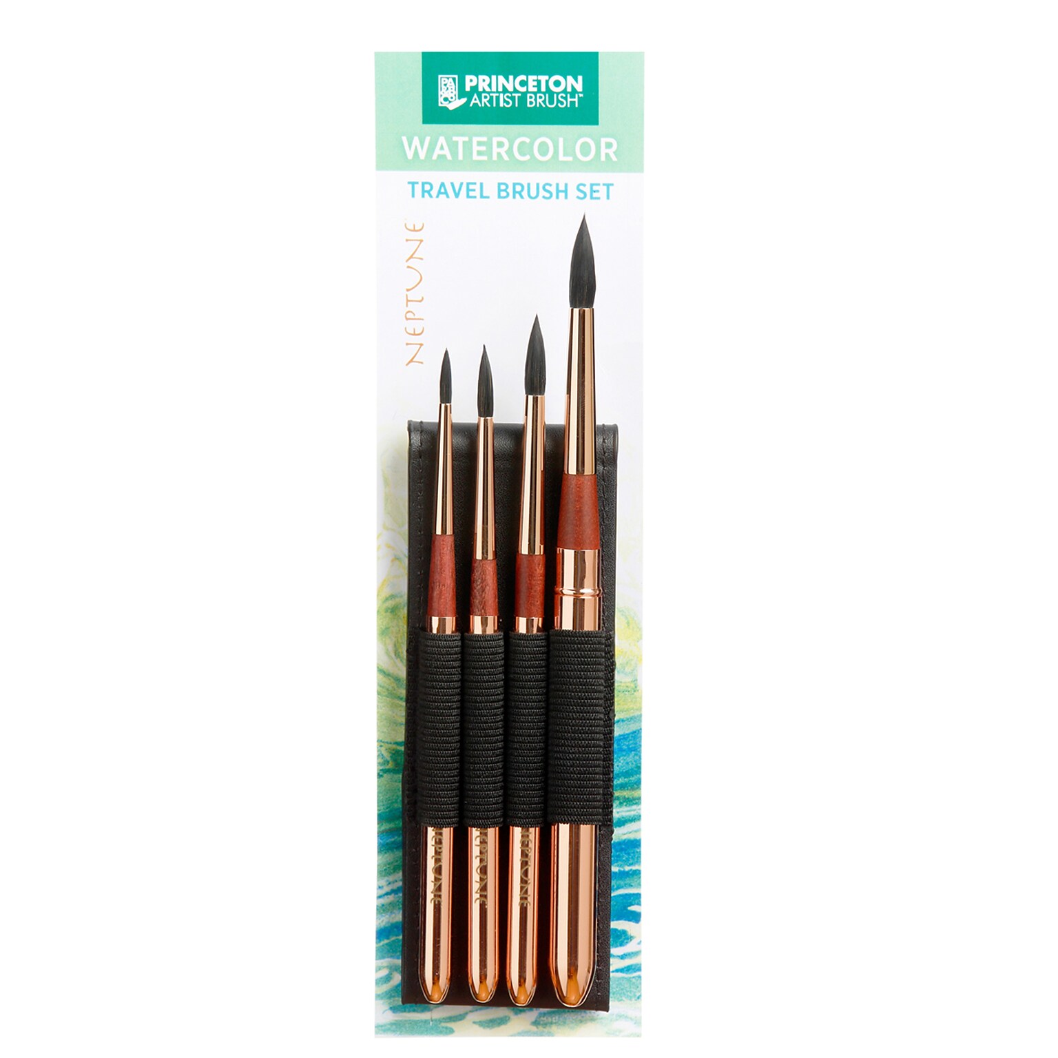 Princeton Neptune Watercolor Synthetic Brush Set, 4/Pack (PBXP4750TRSET)