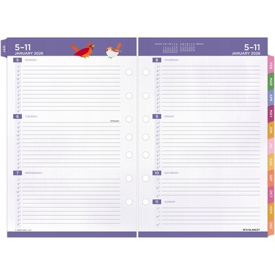 2026 AT-A-GLANCE Kathy Davis 8.5" x 5.5" Weekly & Monthly Planner Refill Pages, Multicolor (KD81-285Y-26)