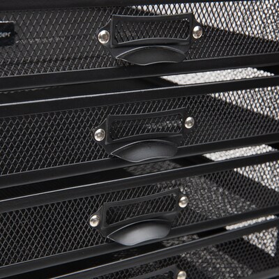 Mind Reader 10-Compartment Metal Mesh File Storage Drawers, Black (10CABMESH-BLK)