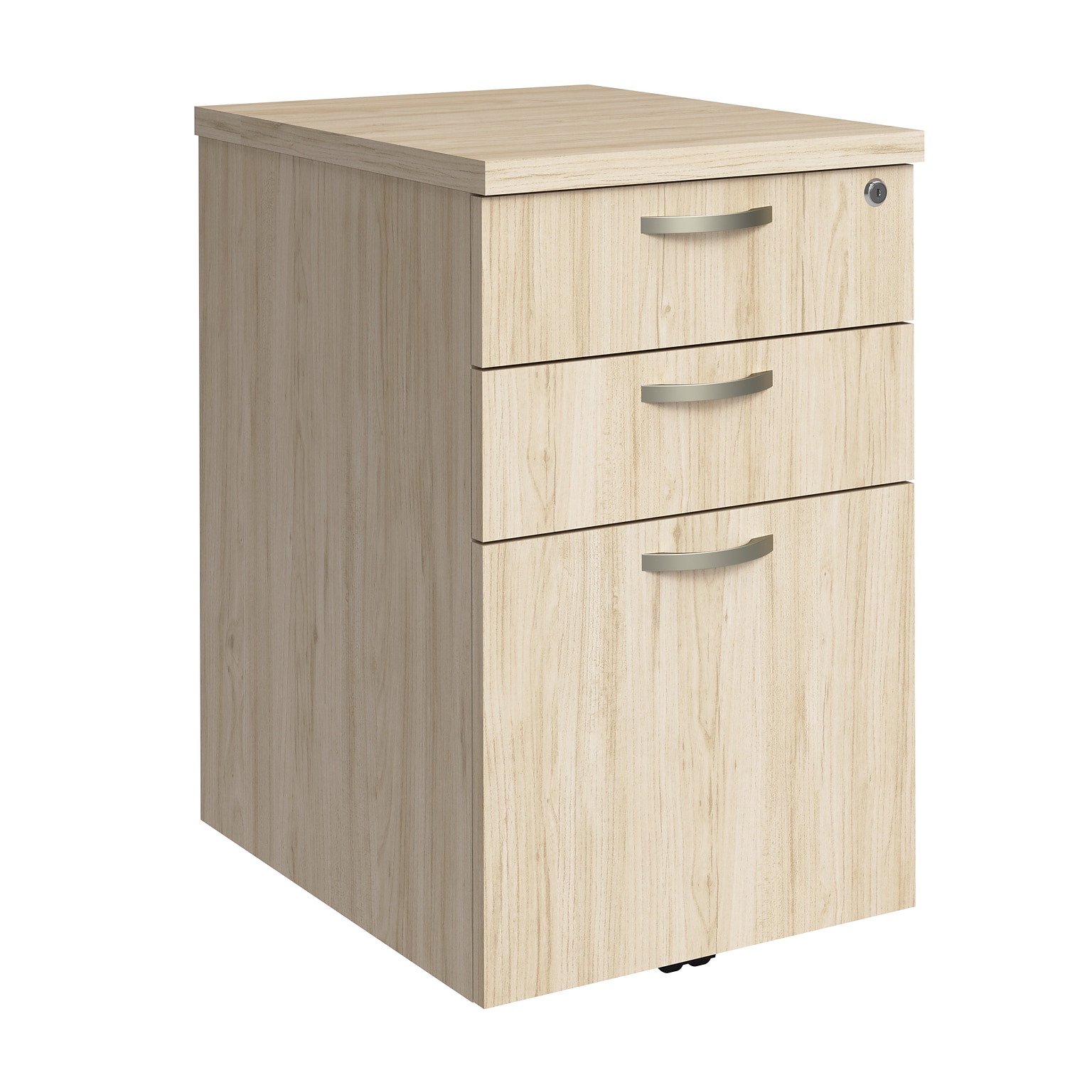 Bush Business Furniture Office in an Hour 3 Drawer Mobile File Cabinet, Natural Elm (WC36553-03K)