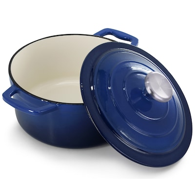 Elama Cast Iron 2.7 Qt Dutch Oven, Dark Blue (935124513M)