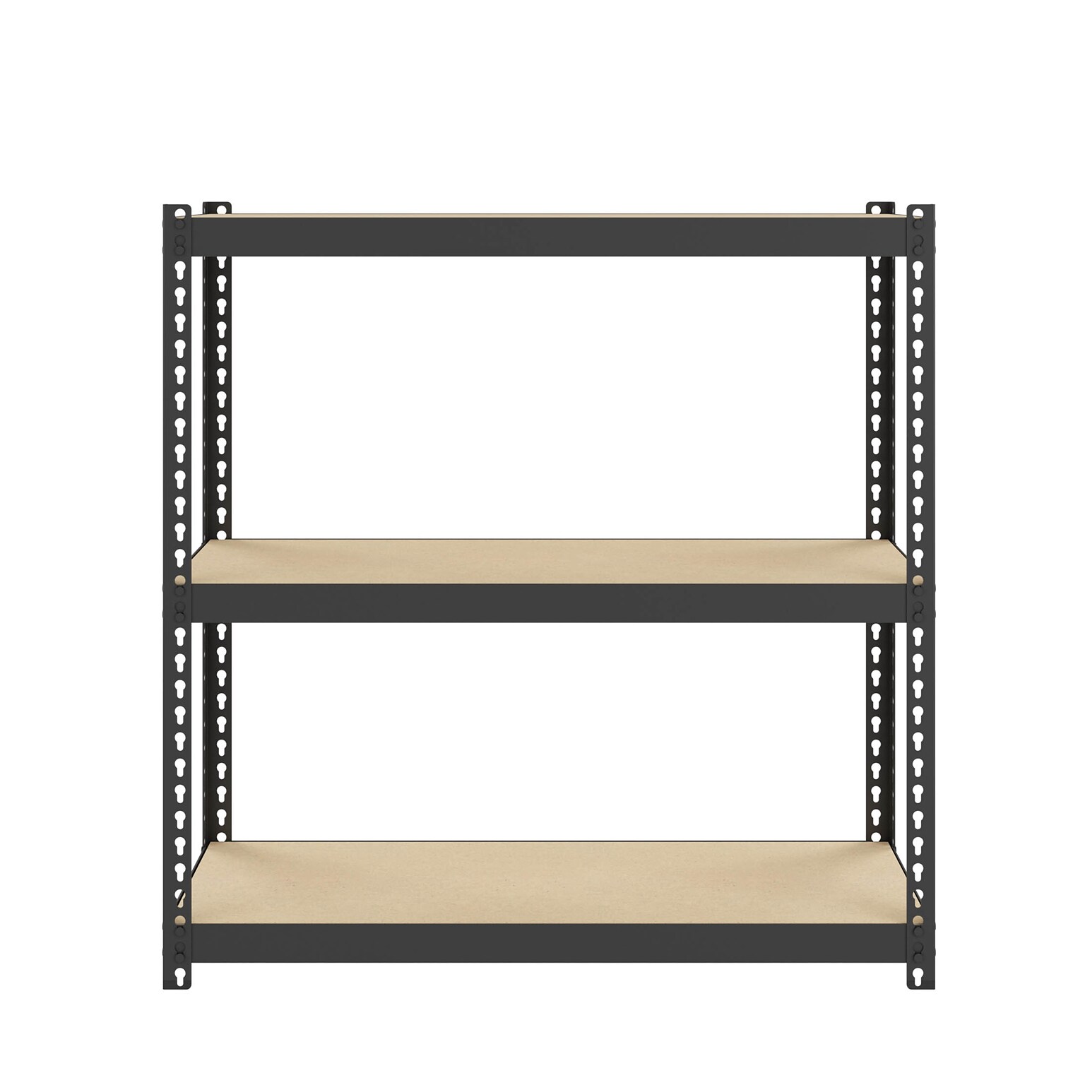 Space Solutions 1000 Riveted Steel Shelving 3-Shelf Unit, 12 x 30 x 30, Black (22539)