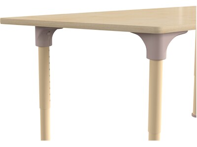 Flash Furniture Bright Beginnings Hercules Trapezoid Table, 47" x 20.75", Height Adjustable, Beech (MK-ME088027-GG)