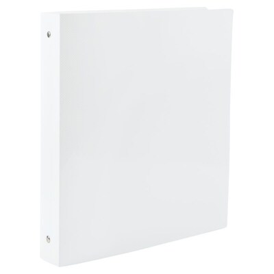 JAM Paper 1" 3-Ring Flexible Poly Binder, White (PB75239WH)