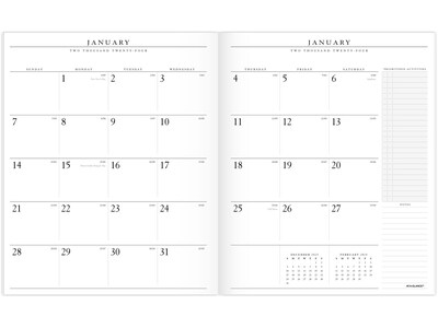 AT-A-GLANCE Executive 11 x 9 Monthly Padfolio Refill, White/Black (70-909-10-24)