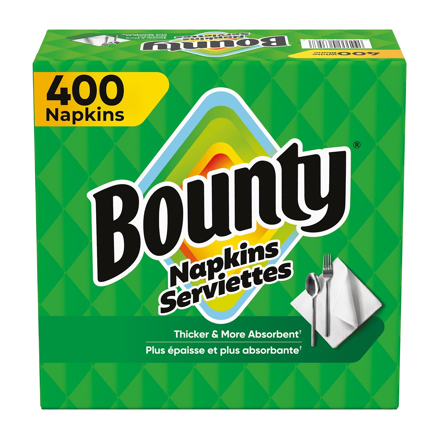 Bounty Quilted Lunch Napkin, 1-ply, White, 400 Napkins/Pack (06356)
