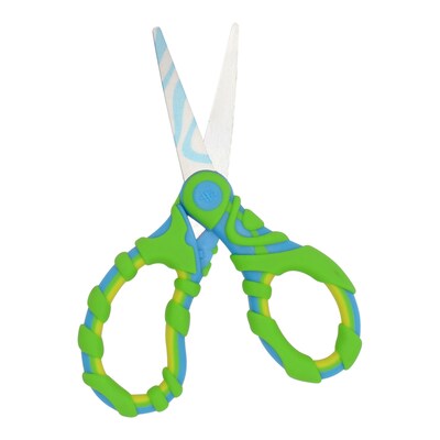 Westcott Vibez 5" Stainless Steel Kid's Scissors, Pointed Tip, Blue/Green (00858)