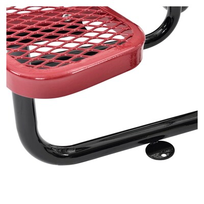 Global Industrial 46" Round Picnic Table, Expanded Metal, Red (277150RD)