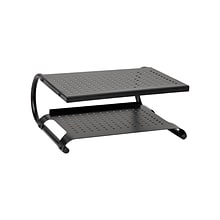 Mind Reader Elevate Collection 2-Tier Monitor Stand with Lower Shelf, Black (MON2T-BLK)