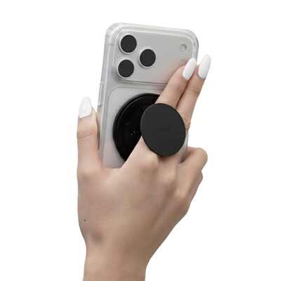 TUFF8 Sidekick Magnetic Ultra-Thin 360° Cell Phone Ring Stand, Black (AO-MSTRS)