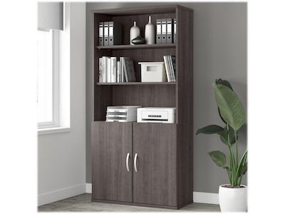 Bush Business Furniture Studio A 73"H 5-Shelf Bookcase with Adjustable Shelves, Storm Gray Laminated Wood (STA010SG)