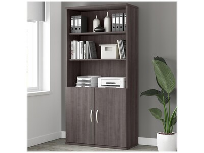 Bush Business Furniture Studio A 73H 5-Shelf Bookcase with Adjustable Shelves, Storm Gray Laminated