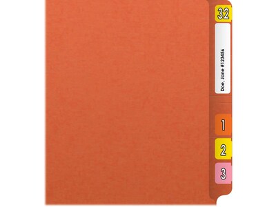 Medical Arts Press Reinforced End Tab File Folder, Straight Cut, Letter-Size, Orange, 50/Box (S-01601-ORG)