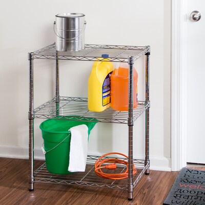 Honey-Can-Do 3-Shelf Metal Unit, 24"W, Chrome (SHF-01903)