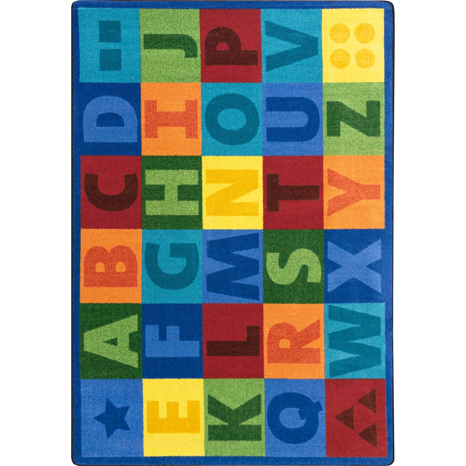 Joy Carpets Colorful Learning Nylon 78 x 109 Machine Tufted Rug, Multicolored (2066D)