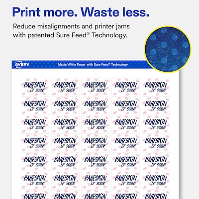 Avery Rectangle Laser/Inkjet Multipurpose Labels, White, 50 Labels/Sheet, 25 Sheets/Pack (19479311271)