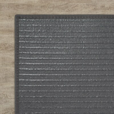 Joy Carpets Water Mill Vinyl 7'8" x 11" Machine Woven Rug, Tungsten (2170Z-04)