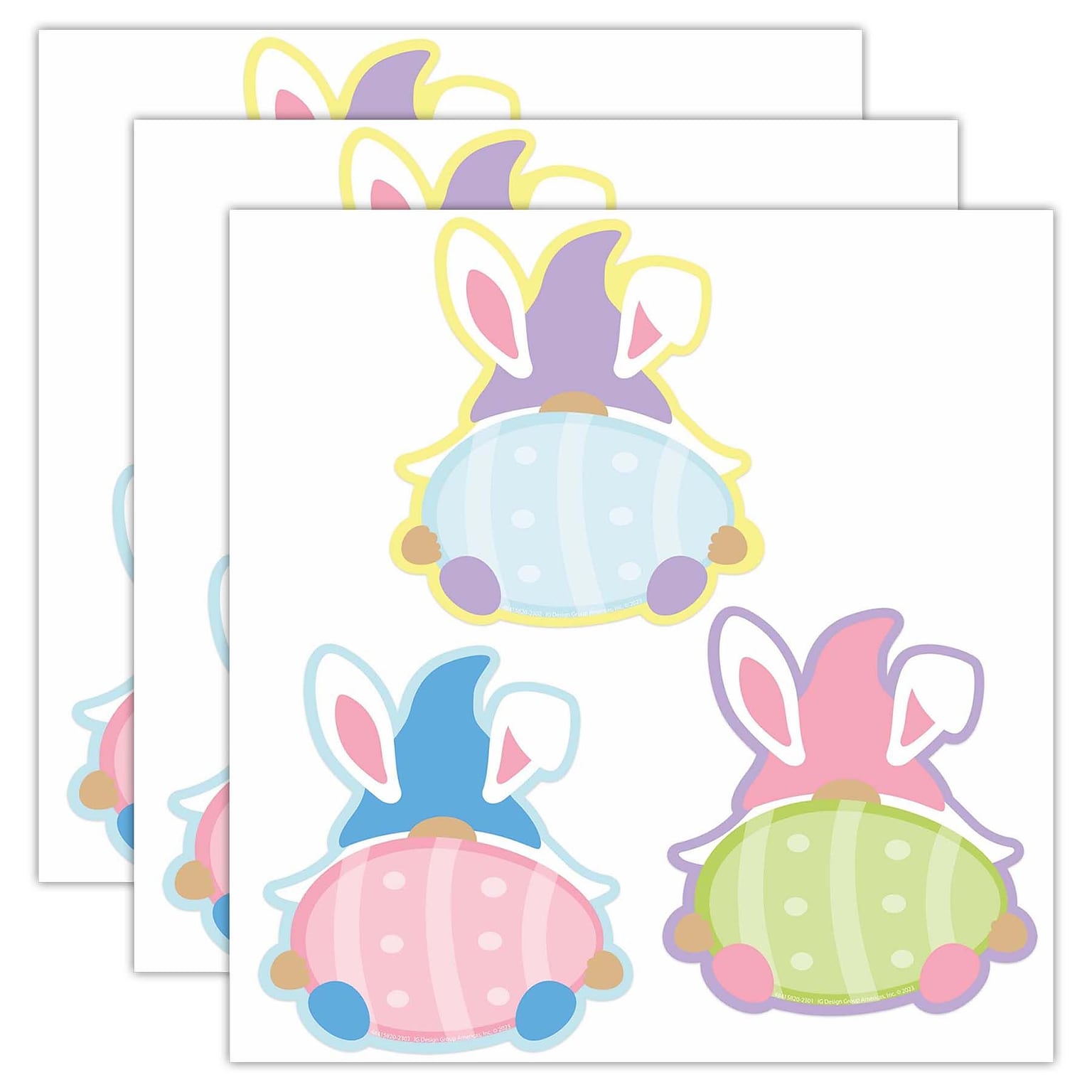 Eureka Easter Gnomes Paper Cut-Outs, 36/Pack, 3 Packs (EU-841582-3)