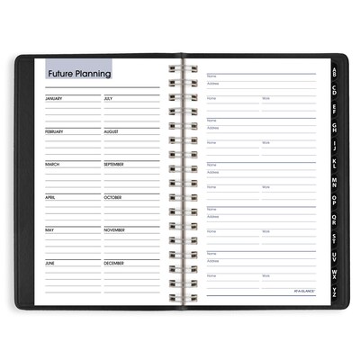 2026 AT-A-GLANCE DayMinder 3.5" x 6" Weekly Appointment Book Planner, Faux Leather Cover, Black (G250-00-26)