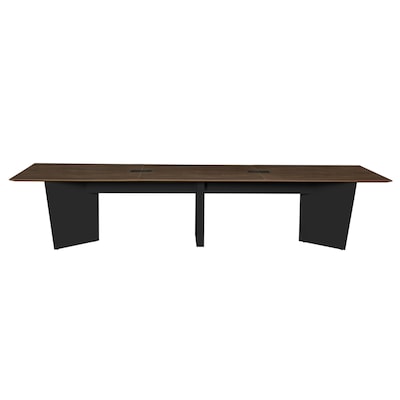 Regency Array 144"W x 48"D Conference Table with Grommet, Neo Walnut/Black (ACT14448NWBK)