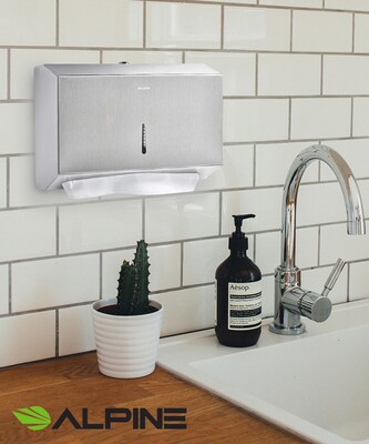 Alpine Industries Centerpull Paper Towel Dispenser, Stainless Steel, 2/Pack (481S-2PK)