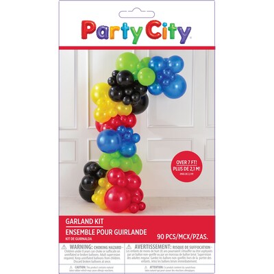 Party City Latex Balloon Garland Kit, Assorted Colors, 90/Pack (AM112055)