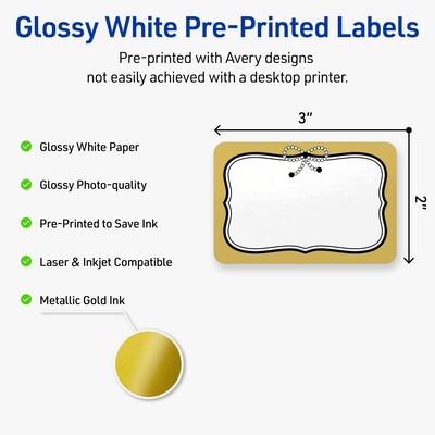 Avery Rectangle Laser/Inkjet Multipurpose Labels, 2 x 3, White, 80/Pack (19479370972)