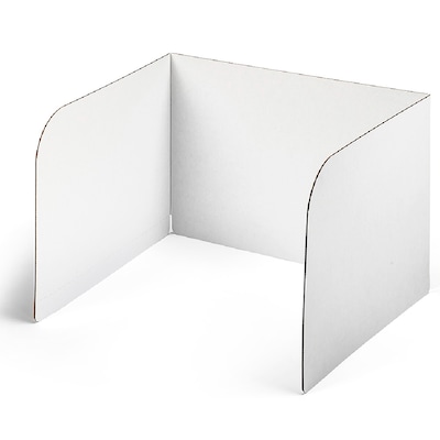 Classroom Products Foldable Cardboard Freestanding Privacy Shield, 13H x 20W, White, 40/Box (1340