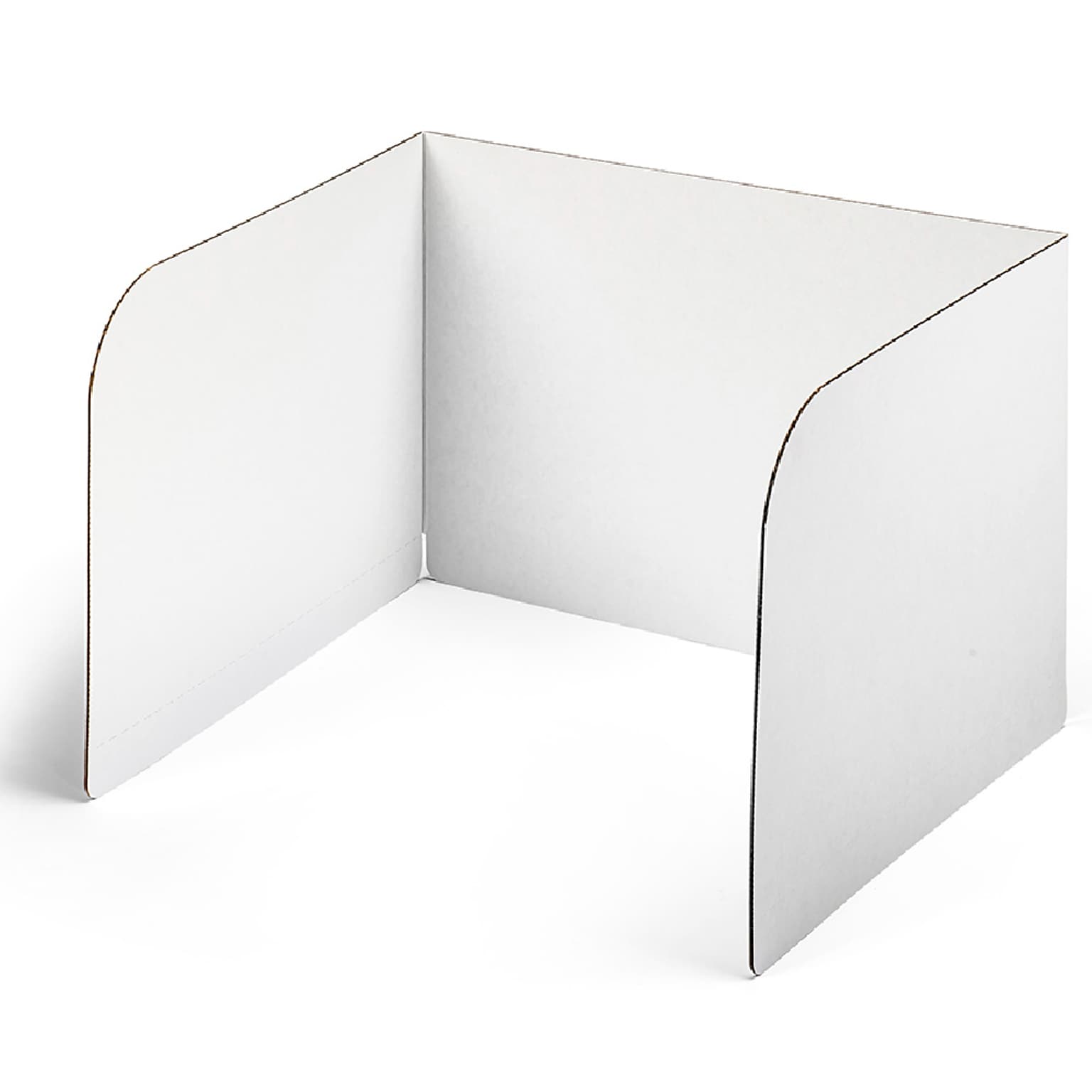 Classroom Products Foldable Cardboard Freestanding Privacy Shield, 13H x 20W, White, 20/Box (1320 WH)