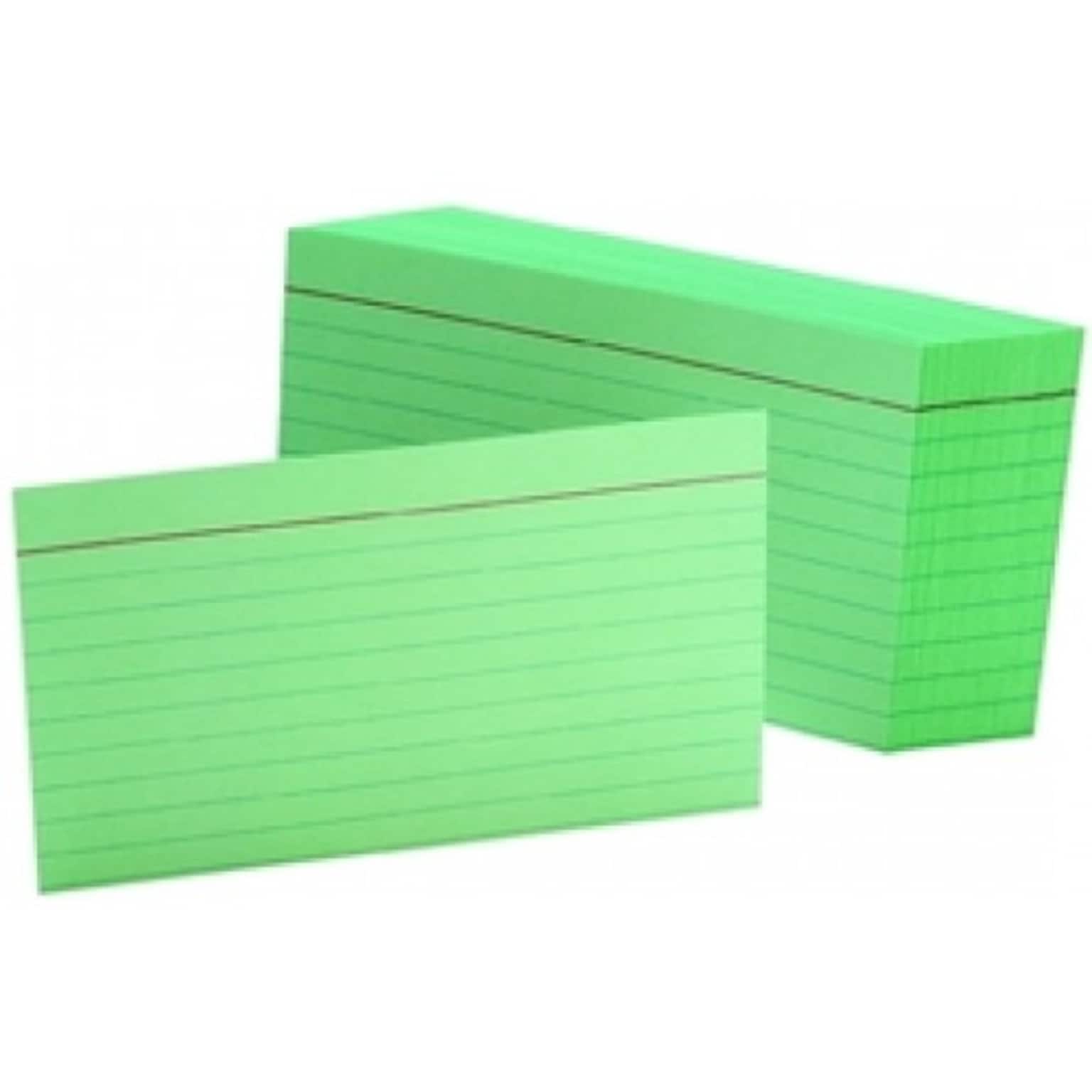 Ruled Index Cards Green 5X8, 100 Sheets (1221GN)