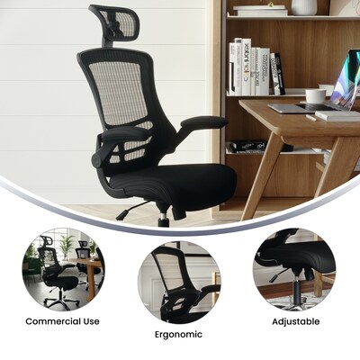 Flash Furniture Kelista Ergonomic Mesh Swivel High-Back Executive Office Chair, Black (BLX5H)