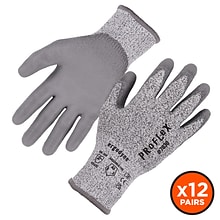 Ergodyne ProFlex 7030 PU Coated Cut-Resistant Gloves, ANSI A3, Gray, Small, 12 Pair (10452)