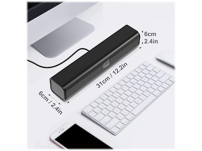 Adesso Xtream S5 USB-Powered Sound Bar Speaker, 5W x 2, Black