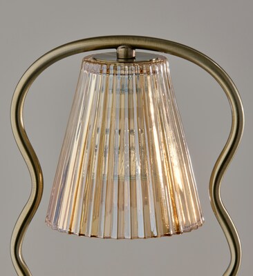 Simplee Adesso Chiara Candlewarmer 13.5" Halogen Table Lamp, Antique Brass (SL1192-21)