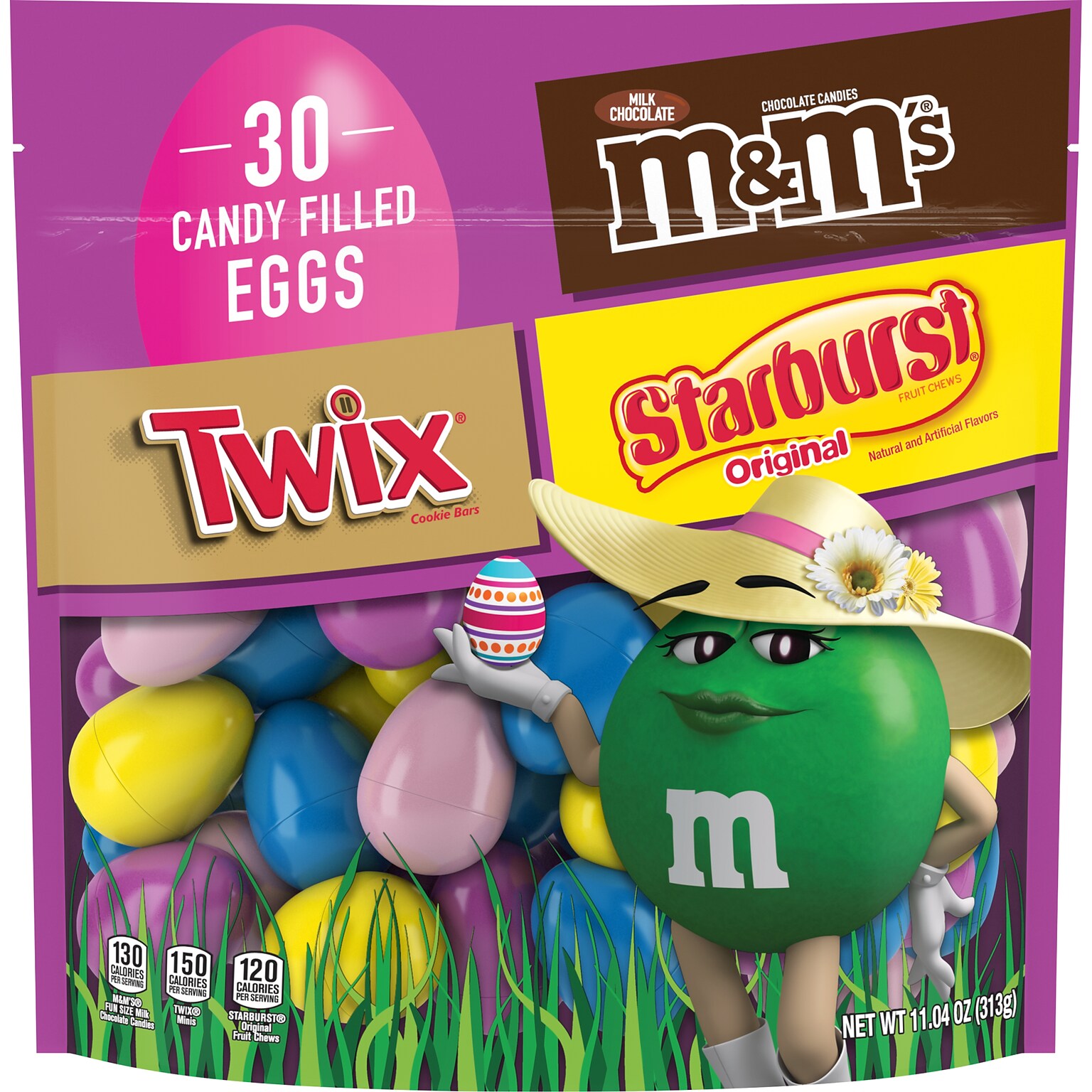 M&MS, TWIX & STARBURST Candy-Filled Easter Eggs Bag, 11.04 oz. 30 Count (MMM59499)