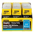 Stanley Heavy-Duty Staples, 1/4 Staples, 1,000 Staples/Box (TRA704T)