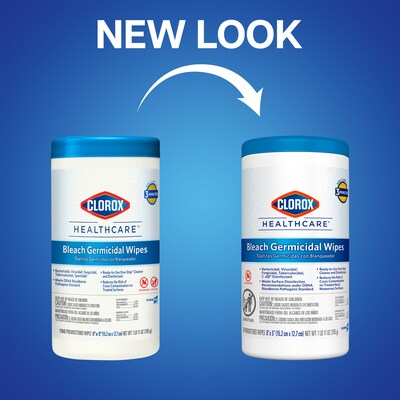 Clorox Healthcare Bleach Germicidal Wipes, 150 Count Canister (30577)