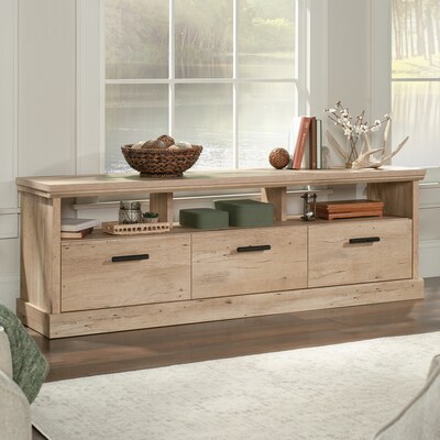Sauder Aspen Post Credenza TV Stand, Screens up to 70", Prime Oak (433961)