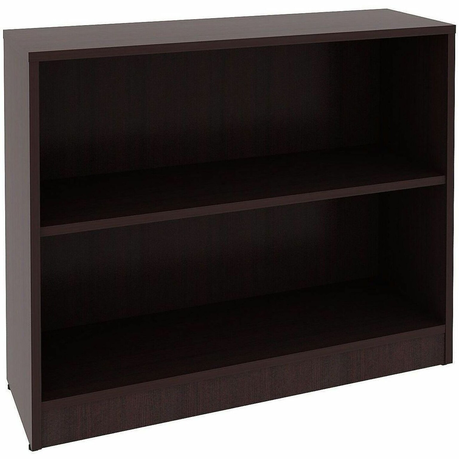 Lorell Essentials 30 2-Shelf Bookcase with Adjustable-Shelves, Espresso Laminate (LLR18249)