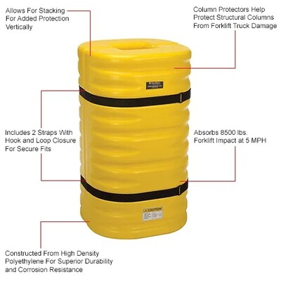 Global Industrial Column Protector, 12" Opening, Yellow (708165YL)
